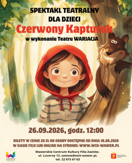 Spektakl teatralny dla dzieci "Czerwony Kapturek" w Zastowie