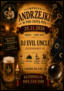 Andrzejki 2026 w Piwnicy pod Złotą Pipą!