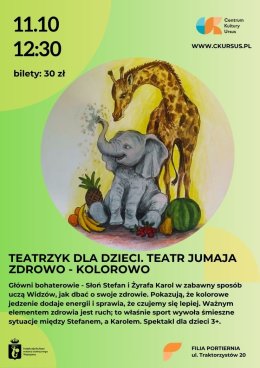 Teatrzyk dla dzieci. Teatr Jumaja Scena Młodego Widza „Zdrowo - kolorowo”
