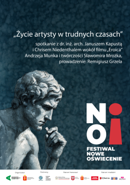 „Życie artysty w trudnych czasach” | spotkanie z dr. inż. arch. J. Kapustą i Chrisem Niedenthalem wokół filmu „Eroica” Andrzeja Munka i twórczości Sławomira Mrożka | prowadzenie: Remigiusz Grzela