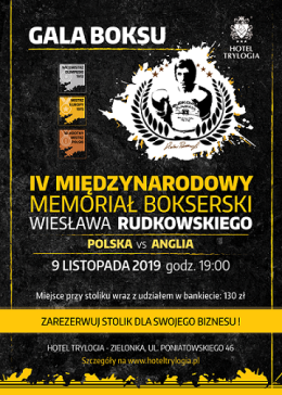 IV MIĘDZYNARODOWY MEMORIAŁ BOKSERSKI W.RUDKOWSKIEGO Polska-Anglia
