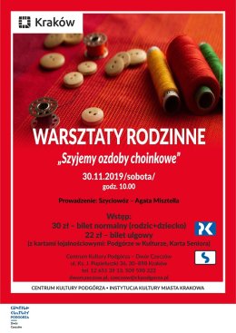 Szyjemy ozdoby choinkowe - warsztaty rodzinne