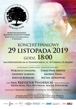 IV Międzynarodowy Konkurs Kompozytorski Krzysztofa Pendereckiego „ARBORETUM” - koncert finałowy