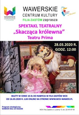 Spektakl teatralny dla dzieci "Skacząca królewna" w Zastowie
