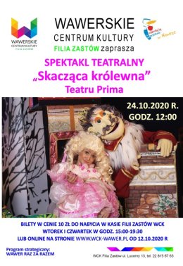 Spektakl teatralny dla dzieci pt. "Skacząca królewna" w Zastowie