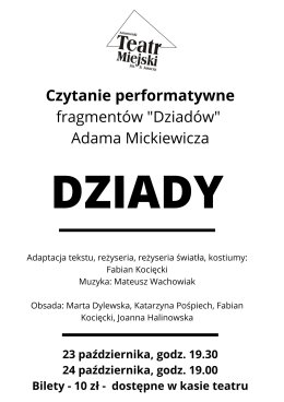 Dziady - czytanie performatywne