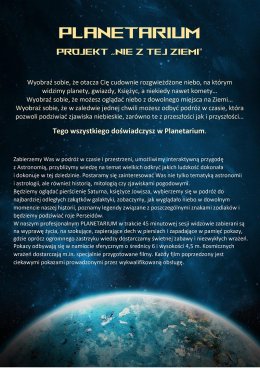 Planetarium: Kosmos jakiego nie znamy - pokaz w namiocie sferycznym