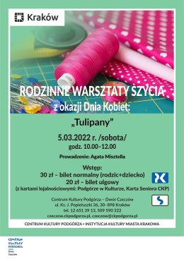 Rodzinne warsztaty szycia z okazji Dnia Kobiet -"Tulipany"
