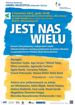 „Jest nas wielu” – koncert charytatywny i aukcja dzieł sztuki dla Ukrainy