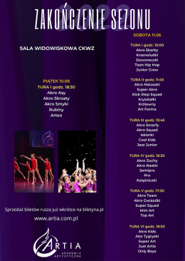ARTIA Akademia Artystyczna - Pokaz na zakończenie sezonu 2021/2022