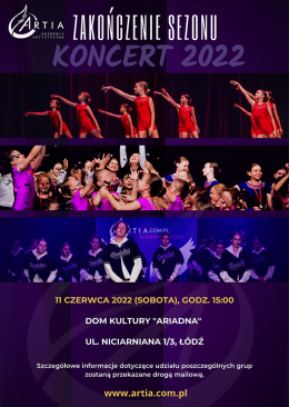 Artia Zakonczenie Sezonu - Koncert Artystyczny - Łódź