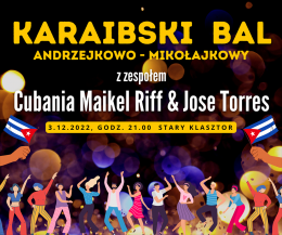 Plakat Karaibski bal andrzejkowo-mikołajkowy z zespołem Cubania Maikel Riff & Jose Torres 106276