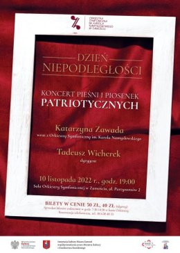 KONCERT PIEŚNI I PIOSENEK PATRIOTYCZNYCH Z OKAZJI ŚWIĘTA NIEPODLEGŁOŚCI - KATARZYNA ZAWADA