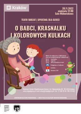 Spektakl dla dzieci „O Babci, Krasnalku i kolorowych kulkach” Teatr Skrzat