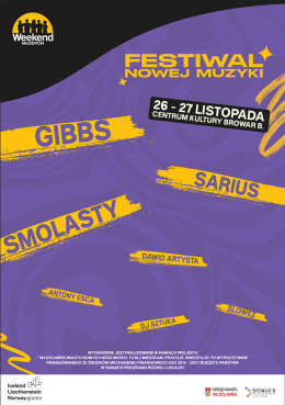 Plakat Festiwal Nowej Muzyki: Gibbs, Sarius, Antony Esca 112339