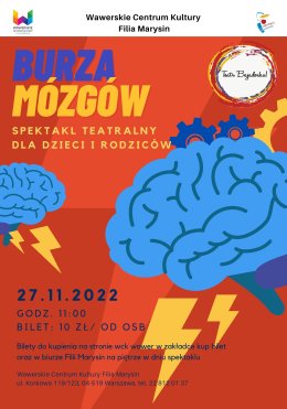 Burza Mózgów - spektakl teatralny dla dzieci w WCK Filia Marysin