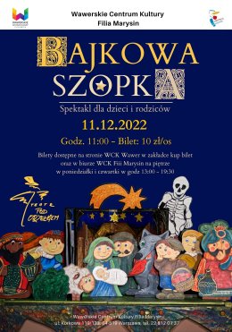 Bajkowa szopka - spektakl teatralny dla dzieci i rodziców w Marysinie
