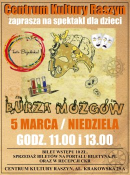 Spektakl dla dzieci "Burza mózgów" Teatru Bajaderka