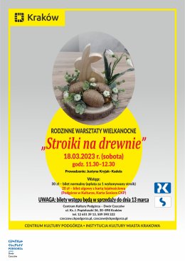 Rodzinne warsztaty wielkanocne -Stroiki na drewnie